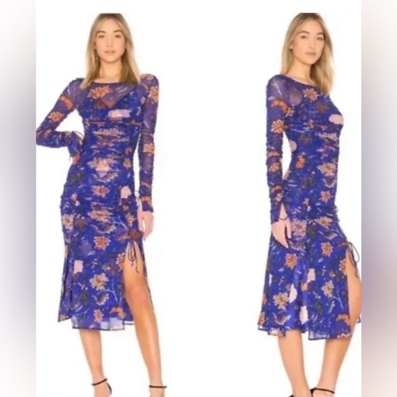 Purple and Red Bodycon Dress with Long Sleeves for Cocktail - Picture 2 of 6